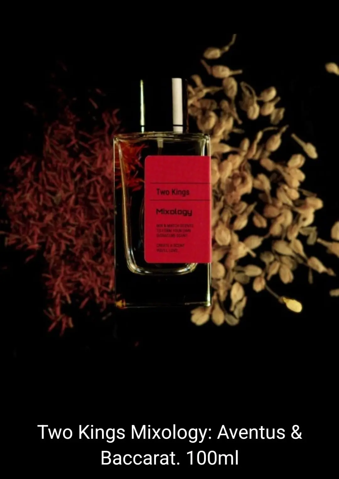 Mixology Two Kings Aventus and Baccarat fragrance bottle
